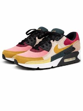 RARE Nike Women 7.5 Air Max 90 Corduroy Multi-color Sneaker retro streetwear